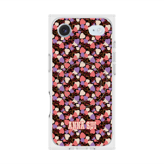 プレミアムスクエアケース with MagSafe［ ANNA SUI - HEARTS VINE - PINK ］