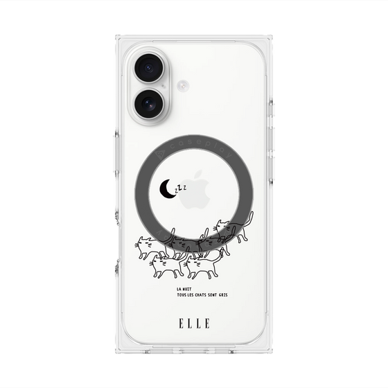 プレミアムスクエアケース with MagSafe［ ELLE - All cats are grey in the dark ］