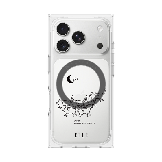 プレミアムスクエアケース with MagSafe［ ELLE - All cats are grey in the dark ］