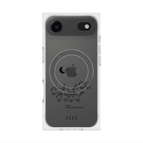 プレミアムスクエアケース with MagSafe［ ELLE - All cats are grey in the dark ］