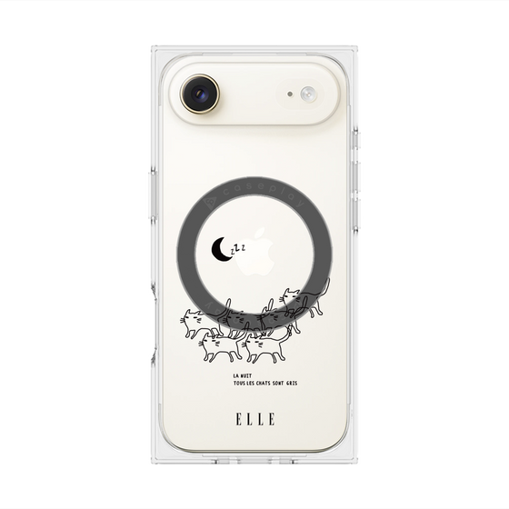 プレミアムスクエアケース with MagSafe［ ELLE - All cats are grey in the dark ］