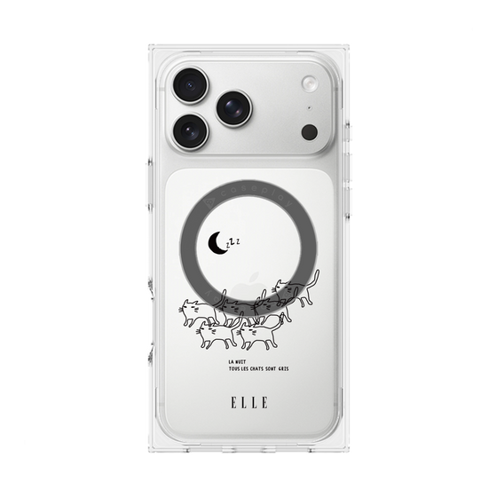 プレミアムスクエアケース with MagSafe［ ELLE - All cats are grey in the dark ］