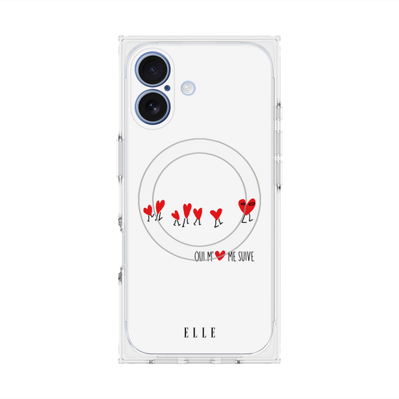 プレミアムスクエアケース with MagSafe［ ELLE - Let who love me follow me - ホワイト ］