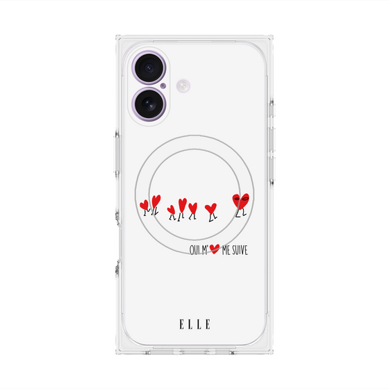 プレミアムスクエアケース with MagSafe［ ELLE - Let who love me follow me - ホワイト ］