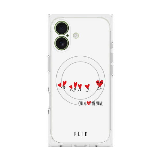 プレミアムスクエアケース with MagSafe［ ELLE - Let who love me follow me - ホワイト ］