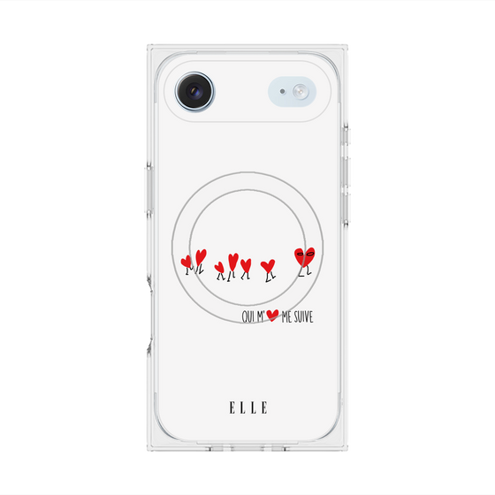 プレミアムスクエアケース with MagSafe［ ELLE - Let who love me follow me - ホワイト ］