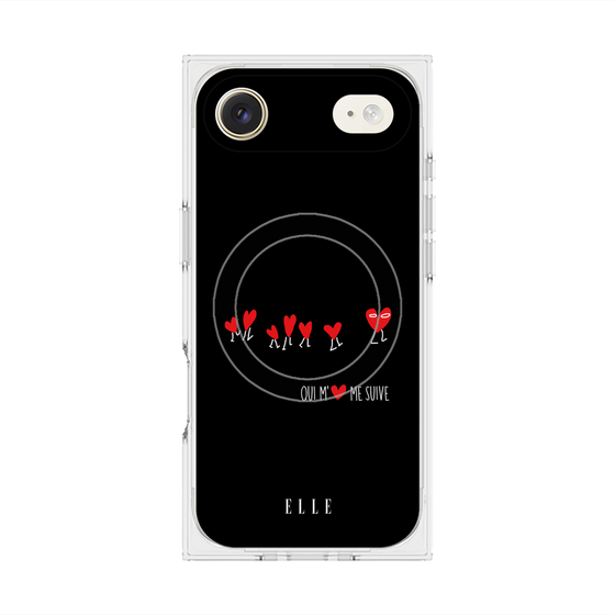 プレミアムスクエアケース with MagSafe［ ELLE - Let who love me follow me - ブラック ］