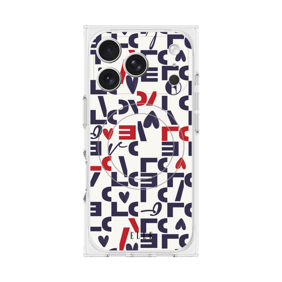 プレミアムスクエアケース with MagSafe［ ELLE - Simply Graphical ］