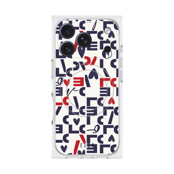 プレミアムスクエアケース with MagSafe［ ELLE - Simply Graphical ］