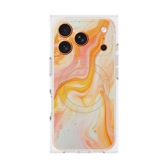 プレミアムスクエアケース with MagSafe［ Color Rain - オリジナル - Tangerine Mist ］