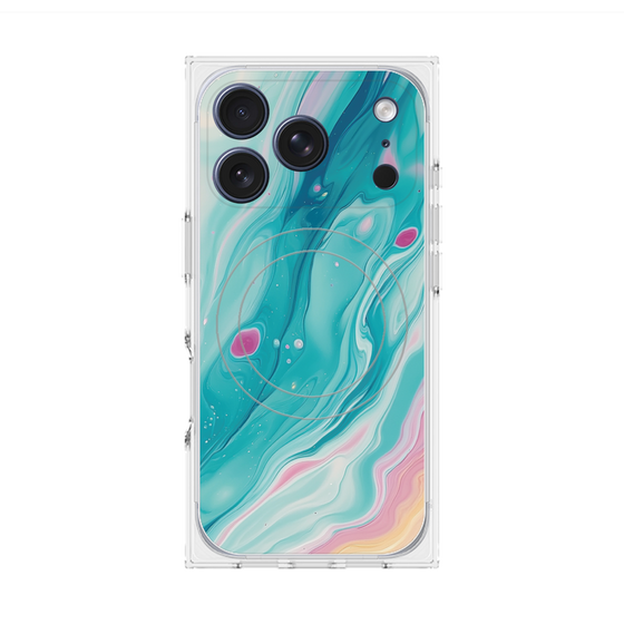 プレミアムスクエアケース with MagSafe［ Color Rain - オリジナル - Serene Wave ］