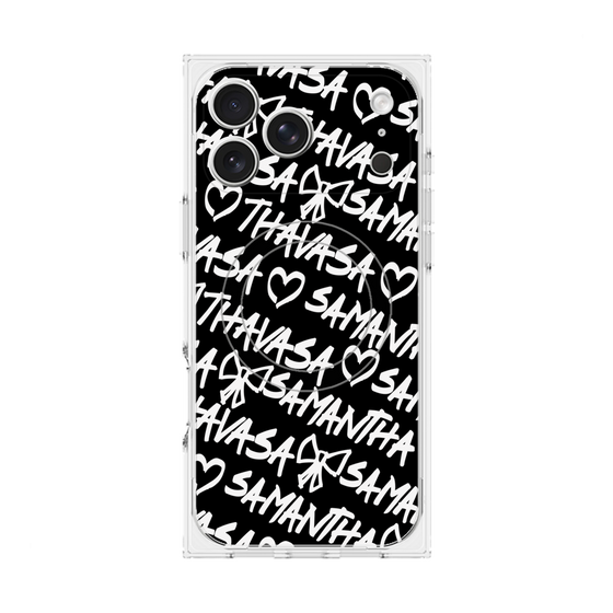プレミアムスクエアケース with MagSafe［ Samantha Thavasa - スクリッタ - ブラック ］