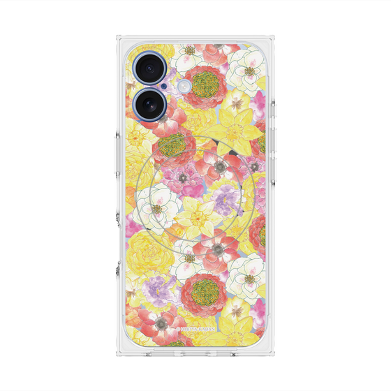 プレミアムスクエアケース with MagSafe［ 日比谷花壇 - HarmonyinBloom - イエロー ］