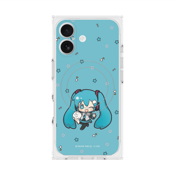 プレミアムスクエアケース with MagSafe［ しろたん×初音ミク - 初音ミク - しろたんと一緒 ］