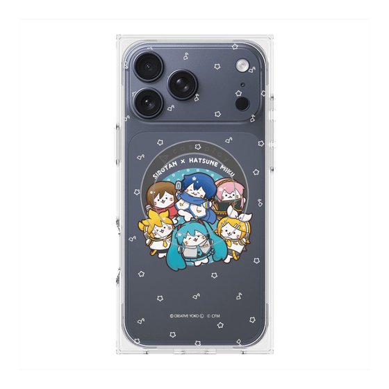 プレミアムスクエアケース with MagSafe［ しろたん×初音ミク - 全員集合 - しろたん変身 ］