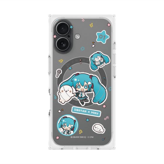 プレミアムスクエアケース with MagSafe［ しろたん×初音ミク - ステッカー ］