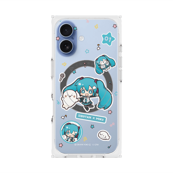 プレミアムスクエアケース with MagSafe［ しろたん×初音ミク - ステッカー ］