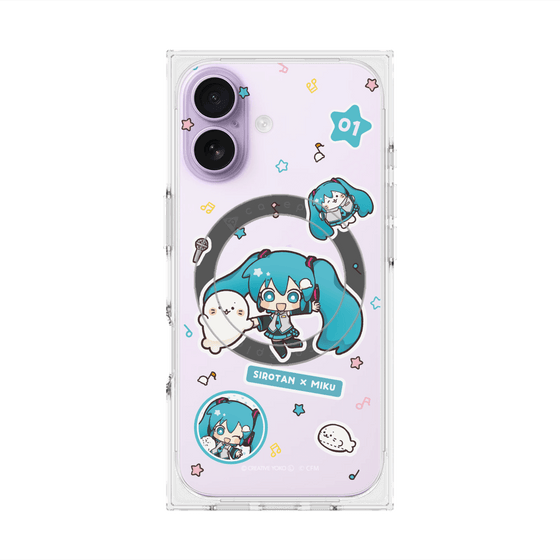 プレミアムスクエアケース with MagSafe［ しろたん×初音ミク - ステッカー ］