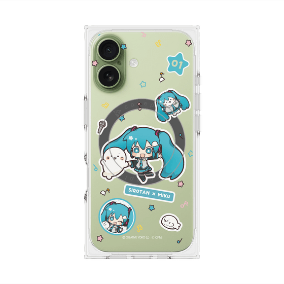 プレミアムスクエアケース with MagSafe［ しろたん×初音ミク - ステッカー ］