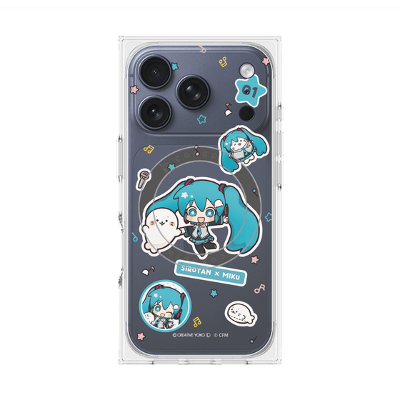 プレミアムスクエアケース with MagSafe［ しろたん×初音ミク - ステッカー ］