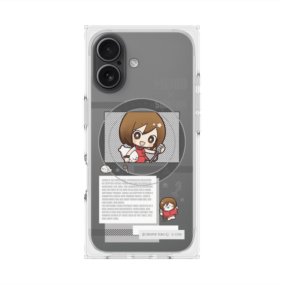 プレミアムスクエアケース with MagSafe［ しろたん×初音ミク - MEIKO - インフォグラフィック ］