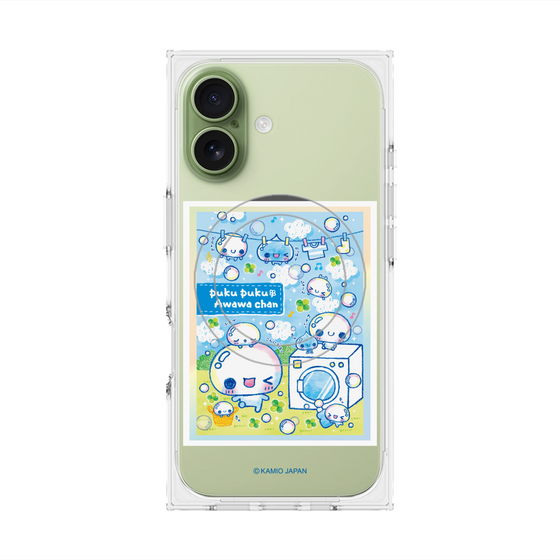 プレミアムスクエアケース with MagSafe［ ぷくぷくあわわちゃん - ランドリー ］