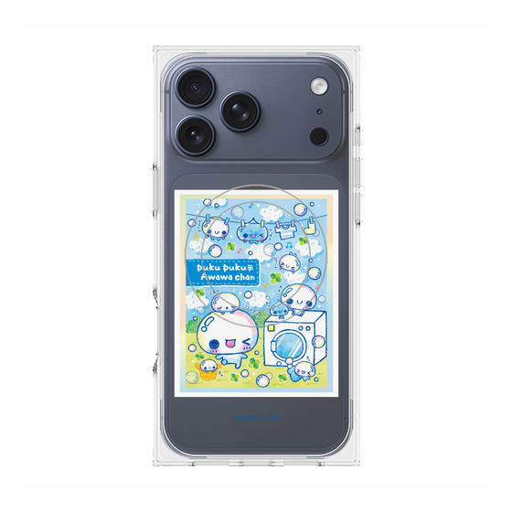プレミアムスクエアケース with MagSafe［ ぷくぷくあわわちゃん - ランドリー ］