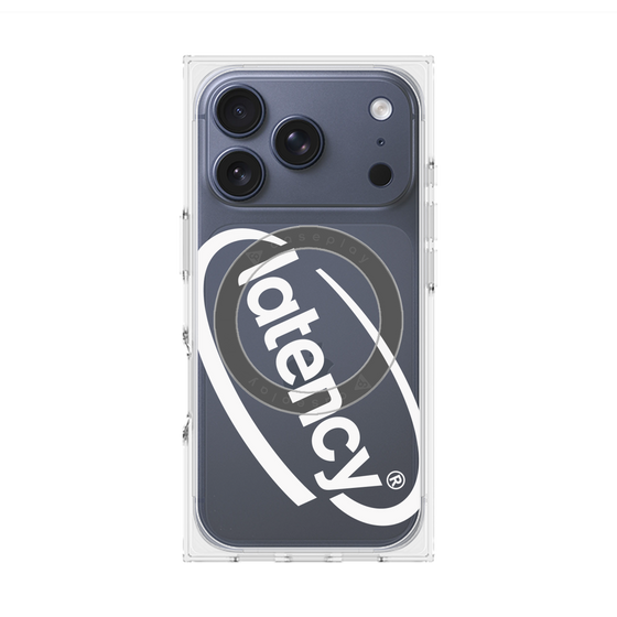 プレミアムスクエアケース with MagSafe［ LATENCY - Circle logo - Clear ］