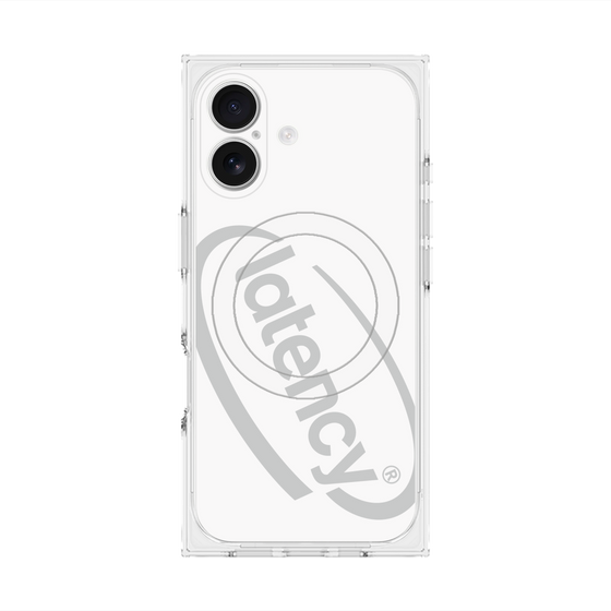 プレミアムスクエアケース with MagSafe［ LATENCY - Circle logo - White ］