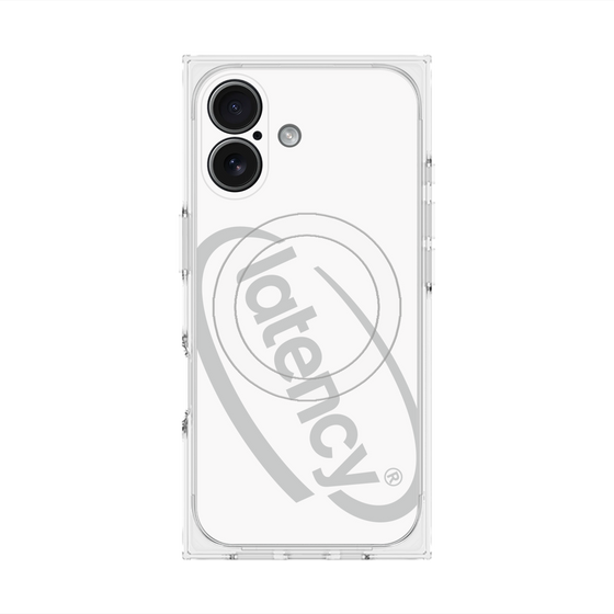 プレミアムスクエアケース with MagSafe［ LATENCY - Circle logo - White ］