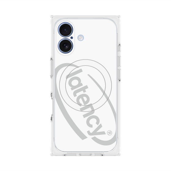 プレミアムスクエアケース with MagSafe［ LATENCY - Circle logo - White ］