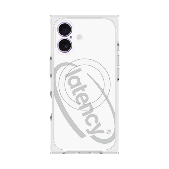 プレミアムスクエアケース with MagSafe［ LATENCY - Circle logo - White ］