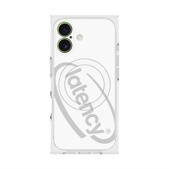 プレミアムスクエアケース with MagSafe［ LATENCY - Circle logo - White ］