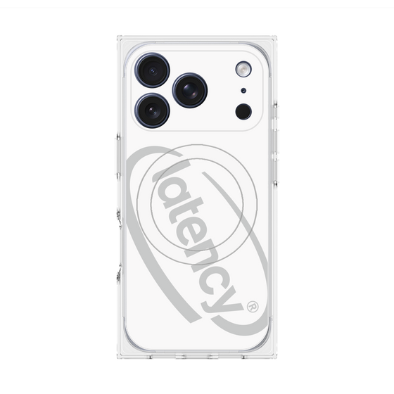 プレミアムスクエアケース with MagSafe［ LATENCY - Circle logo - White ］