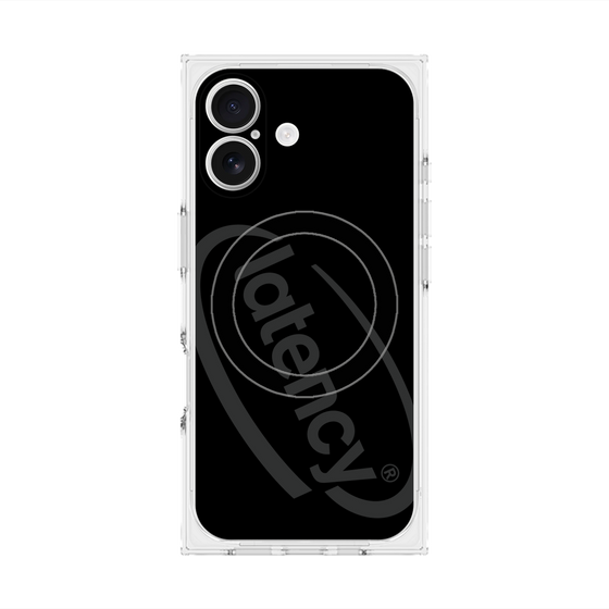 プレミアムスクエアケース with MagSafe［ LATENCY - Circle logo - Black ］