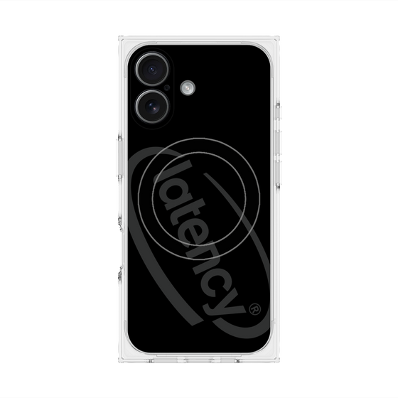 プレミアムスクエアケース with MagSafe［ LATENCY - Circle logo - Black ］