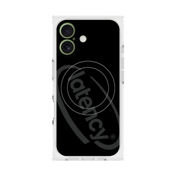 プレミアムスクエアケース with MagSafe［ LATENCY - Circle logo - Black ］