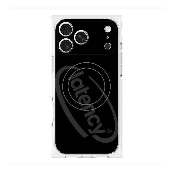 プレミアムスクエアケース with MagSafe［ LATENCY - Circle logo - Black ］