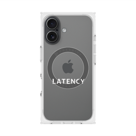 プレミアムスクエアケース with MagSafe［ LATENCY - Logotype - Clear ］