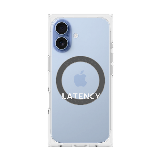 プレミアムスクエアケース with MagSafe［ LATENCY - Logotype - Clear ］
