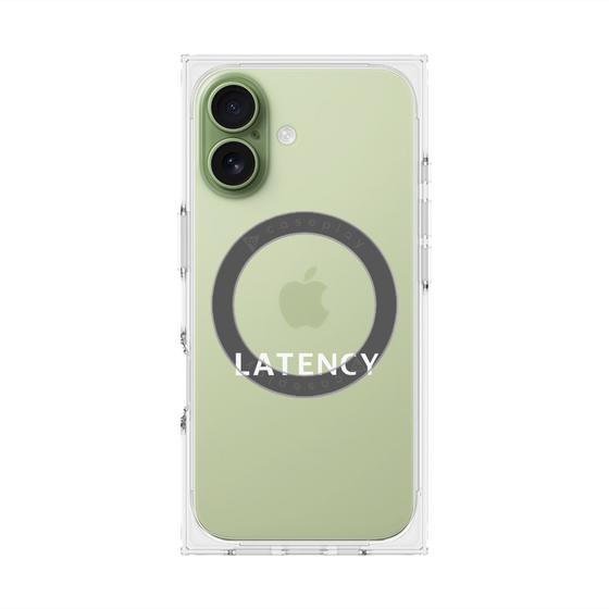 プレミアムスクエアケース with MagSafe［ LATENCY - Logotype - Clear ］