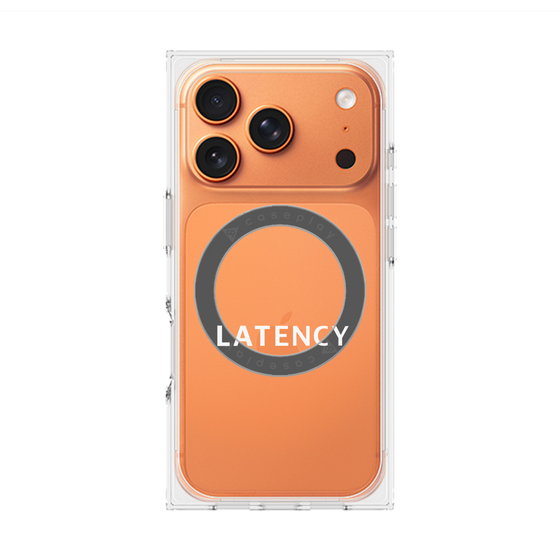 プレミアムスクエアケース with MagSafe［ LATENCY - Logotype - Clear ］