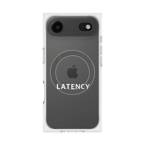 プレミアムスクエアケース with MagSafe［ LATENCY - Logotype - Clear ］