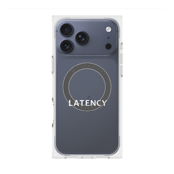 プレミアムスクエアケース with MagSafe［ LATENCY - Logotype - Clear ］