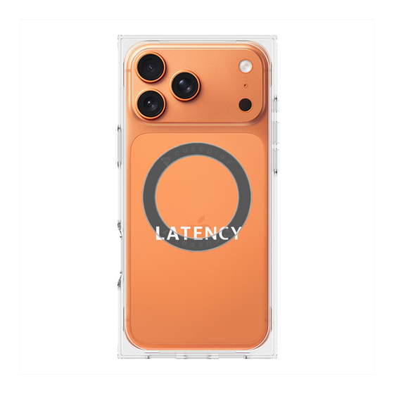 プレミアムスクエアケース with MagSafe［ LATENCY - Logotype - Clear ］