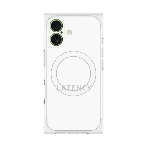 プレミアムスクエアケース with MagSafe［ LATENCY - Logotype - White ］