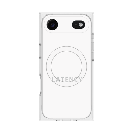 プレミアムスクエアケース with MagSafe［ LATENCY - Logotype - White ］