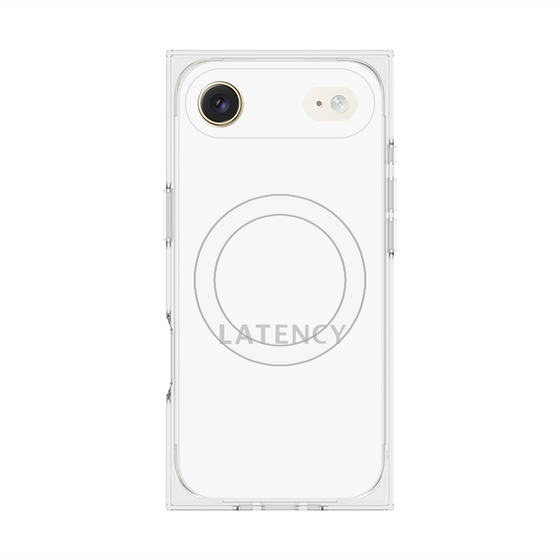プレミアムスクエアケース with MagSafe［ LATENCY - Logotype - White ］