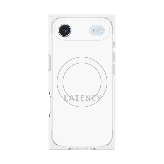 プレミアムスクエアケース with MagSafe［ LATENCY - Logotype - White ］