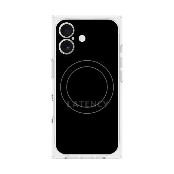 プレミアムスクエアケース with MagSafe［ LATENCY - Logotype - Black ］